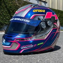 Personalização de Capacete Arai Cromado com cores Fluor | Volumetria - Fredy Kart