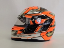 Personalização em Capacete Arai Sk6 em Cromo Piloto Artur Schunk